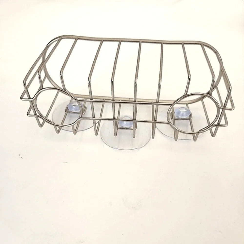 Chrome Sink Sponge & Dishwand Holder/ Caddy Kitchen‎ Sink Organizer Caddy